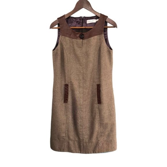 Iris Setlawke Sleeveless Shift Dress Size 2 Brown Neutral - Picture 1 of 10
